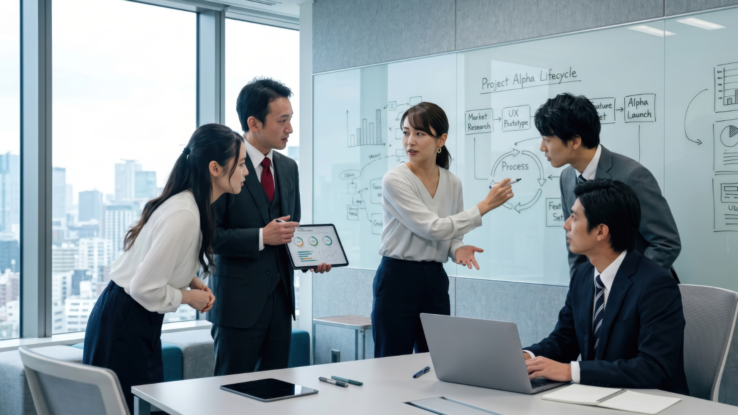 スクラムマスターがオンラインでスプリントをファシリテーションするイメージ